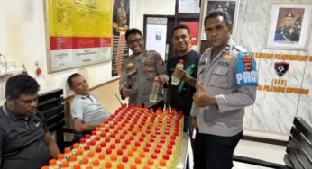 Ratusan Botol Miras Sopi asal Kupang Berhasil Diamankan Polsek KPL