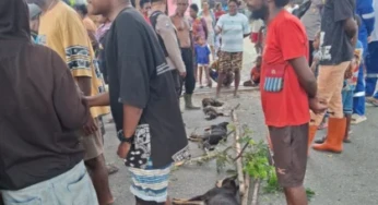 Disinyalir Gara-gara Anjing Dipotas, Warga Kaugapu Palang Jalan Utama